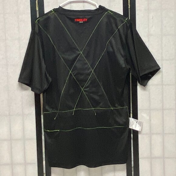 Tingley Job Sight Reflective Safety Tee Shirt XL Black Yellow Hi-Vis Workwear - Picture 6 of 14